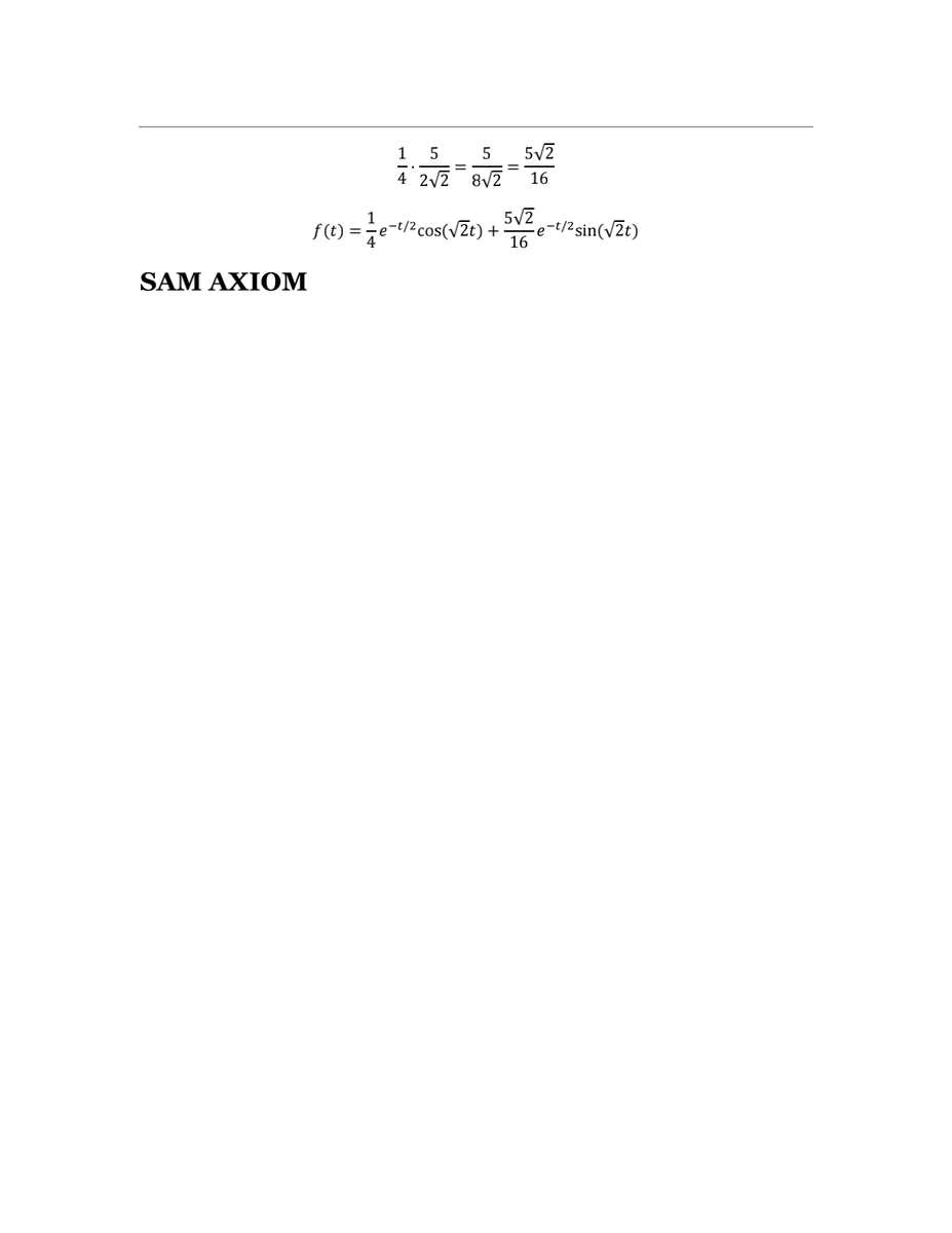 Sam_Axiom's tweet photo. Solution of a Inverse Laplace Transform Problem ✅👇 

@Sam_Axiom https://t.co/tiv3YhQjuA