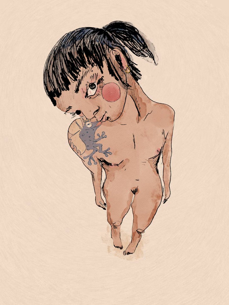 یکی از برنامه‌های ساده‌لوحانه‌م قبل از دی این بود که برم یه قورباغه‌ی بال‌دار رو شونه‌م تتو کنم که هر موقع سرم رو می‌برم سمتش بتونیم همدیگه رو ببوسیم :))))