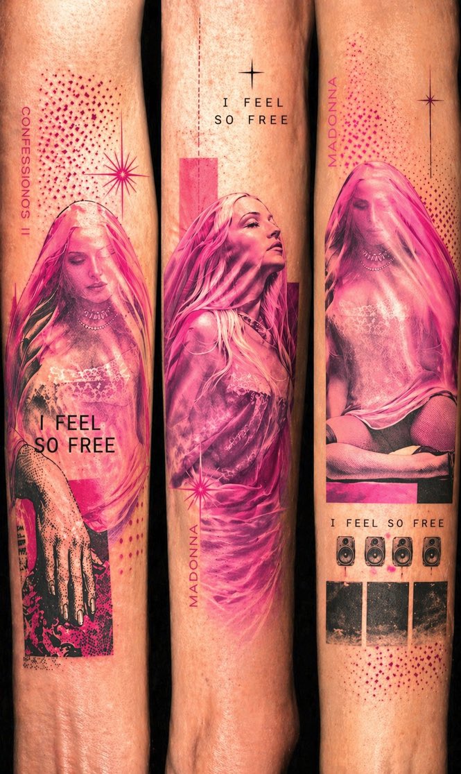 This Madonna I Feel So Free tattoo is INSANELY good. Wish I would’ve thought of it first