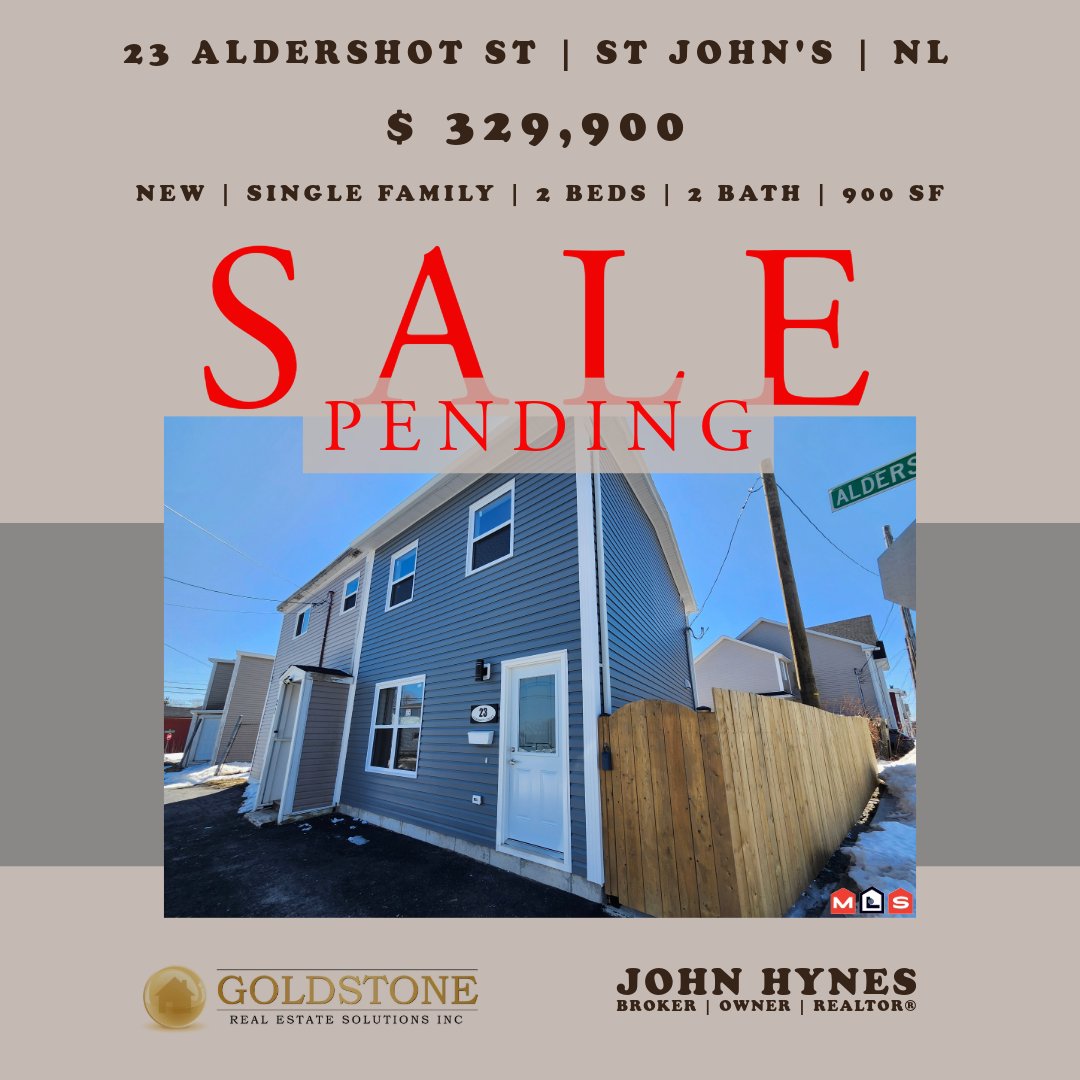 johnfhynes's tweet image. #Goldstone #Goldstonerealestate #salepending #pendingsale #new #newlybuilt #newbuild #newconstruction #centercity #central #stjohns #yyt #twostorey #townhouse #townhome #semiattached #nlrealestate #realestatenl #familyliving #newfoundland #home