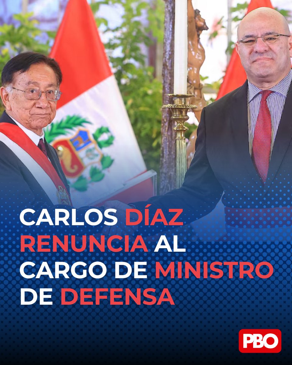 PBOPeru's tweet image. #PBO | Carlos Alberto Francisco Díaz Dañino presentó su renuncia al cargo de ministro de Defensa, alegando una discrepancia vinculada a la adquisición de aeronaves caza ¿Qué opinas?

PBO #noticias
