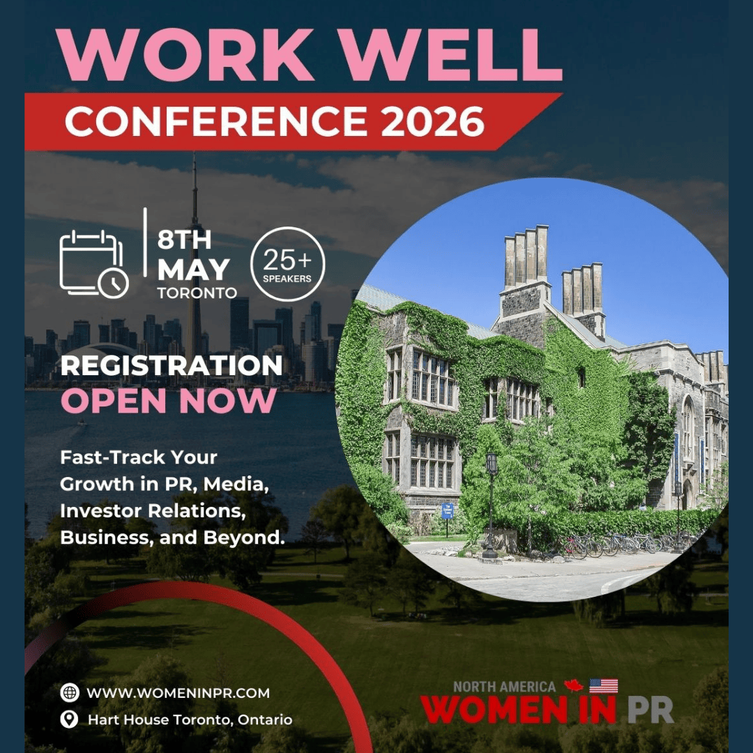 WiRE_Canada's tweet photo. Join us for the Women in PR WorkWell Conference in Toronto! 🍁 📅 May 8, 2026 | 9am-5pm 📍 Hart House | Connect with PR &amp; marketing leaders to explore AI, ethical leadership, and sustainable growth. 🚀 Register now for your next level: https://t.co/HPoPSi5sCo https://t.co/XwvilPxE3s