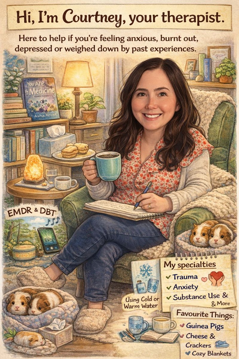 cambrian_cw's tweet photo. Starting therapy can feel heavy, but the right support helps. Courtney offers a safe, collaborative space using EMDR &amp; DBT to process experiences and build coping skills. Support for anxiety, trauma &amp; more. 

Book: https://t.co/oLaX8cJiw5 https://t.co/jPc3ZWB09K