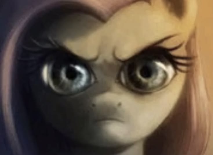 Someone said that drawing looks like this fluttershy meme im crying