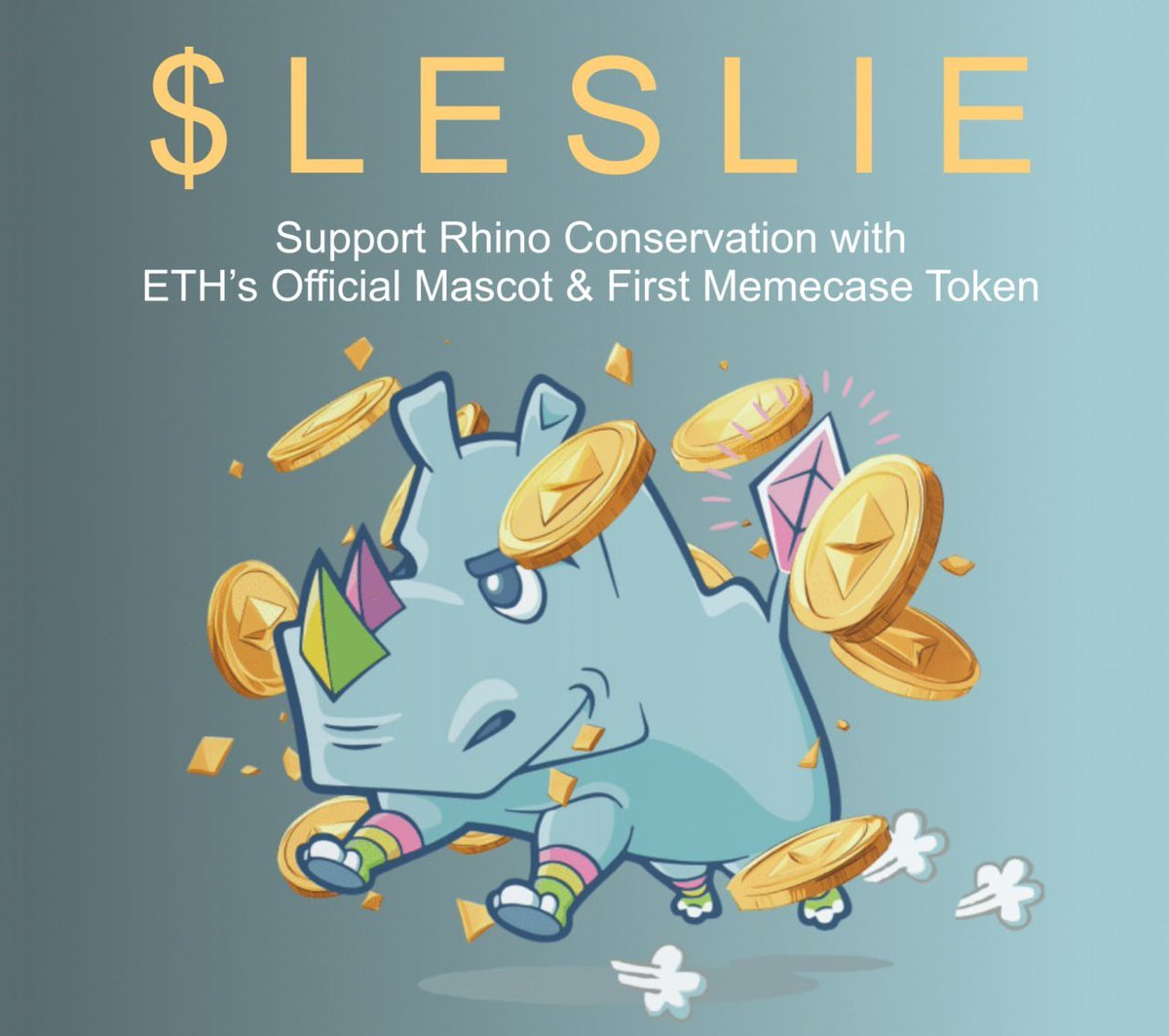 BreidrA's tweet photo. Leslie is on the Ethereum website.
This one is the real solid original CTO Leslie project. The oldest and only active one.
There is money to win for just buying any amount and holding.
There is money to win for donating to the ecosystem.
Leslie helps rhinos IRL.

And there is so much more.. Join the family