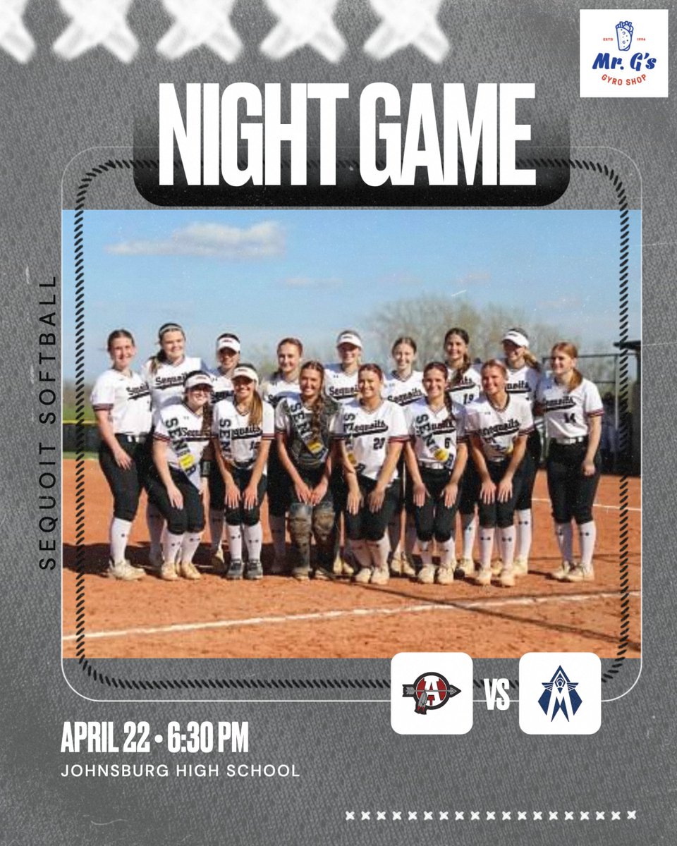 SequoitSoftball's tweet image. Catch Sequoit Softball under the lights at Johnsburg High School. Also thank you to Mr. G's for their donation this season. #shoplocal