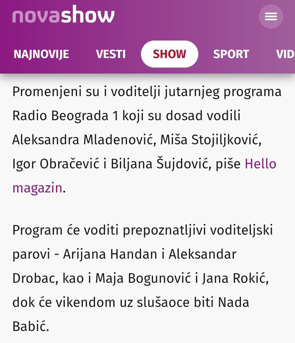 Mi koji pratimo RBG1 svakodnevno znamo kako su ovo sjajni voditelji pre svih predivni Miša Stojiljković, i Aleksandra Mladenović. Novo rukovodstvo RTS-a je čisto, nepatvoreno ZLO!!!