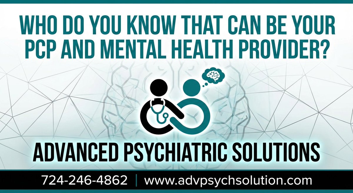 Adpsychsolution's tweet image. Who do you know that can be BOTH your PCP and your Mental Health Provider?

Serving patients through secure telehealth with flexible scheduling options.
Serving all of Delaware

Call today: 724-246-4862
Visit: advpsychsolution.com

#delaware #MentalWellness