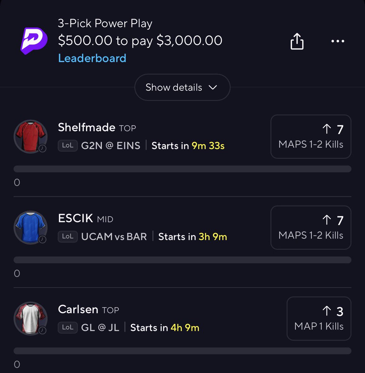 queenofparlay's tweet image. ☢️☢️PRIZEPICKS $3,000.00☢️☢️

Combo didn’t go our way so MAKE SURE TO LOCK IN THIS 6X

If you didn’t lock in the first play PLAY THE 3X🏦🏦⬇️⬇️
t.me/+rxn61yzJcOYzY…

#GamblingX #PrizePicks #Lol #esports