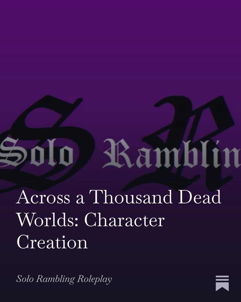soloRamblingRPG's tweet photo. Getting started with Across a Thousand Dead Worlds by Alex T. of Blackoath Games! Character creation is up!
https://t.co/Erg9bwZ8dn #solorpg https://t.co/nL34h9s1pn
