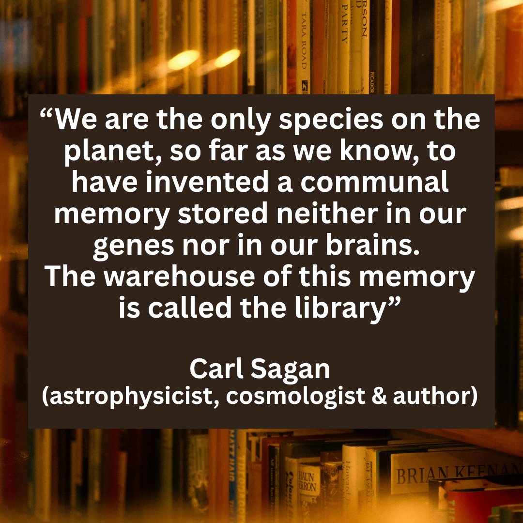NorthJeffCo's tweet image. Unlock the wisdom of generations at North JeffCo Libraries! 🌟 As Carl Sagan said, libraries are warehouses of our communal memory—a place where discovery, learning, and connection come alive. Visit us today!

#LibraryLove #NorthJeffCo