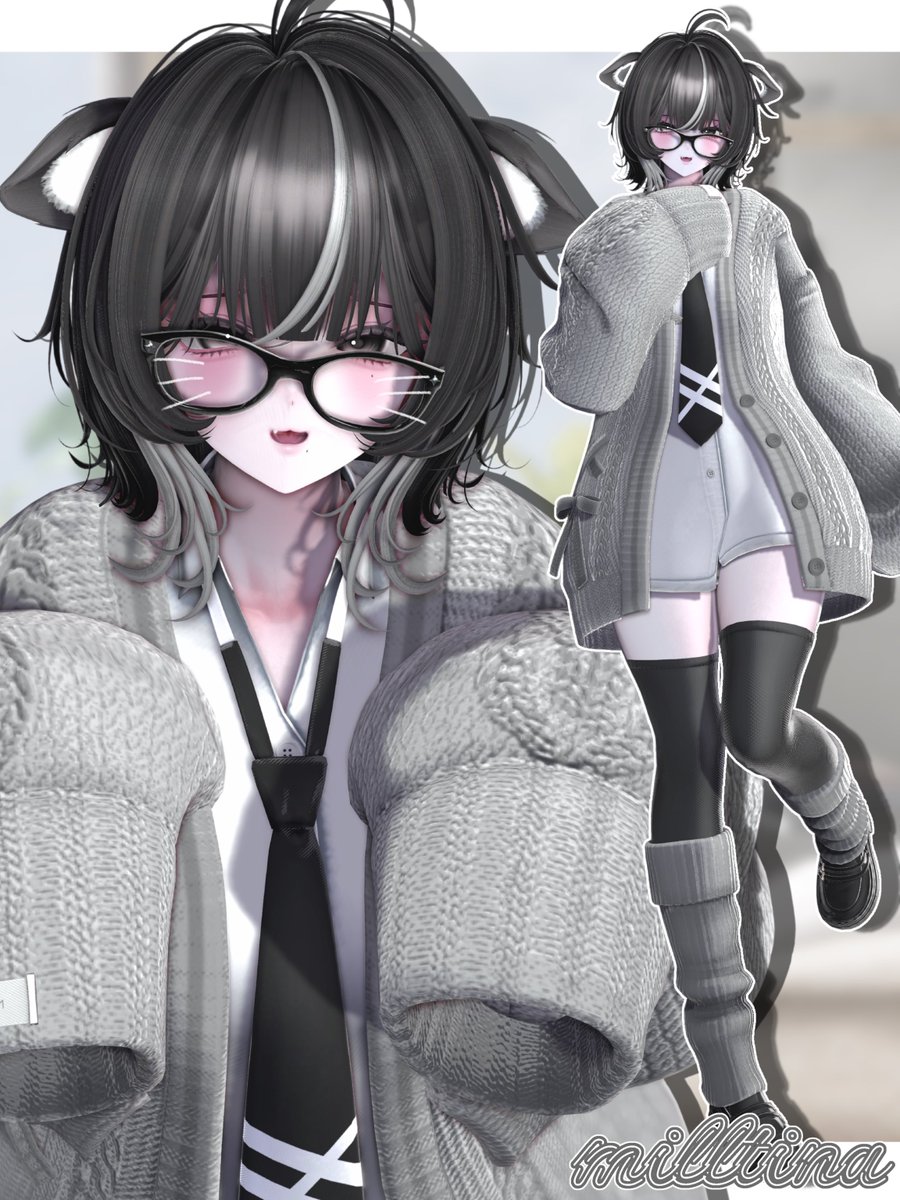 mio_chi_vrc's tweet photo. /•᷅•᷄\🤍

#Arivion #Milltina3D https://t.co/XhCP2S9dIY