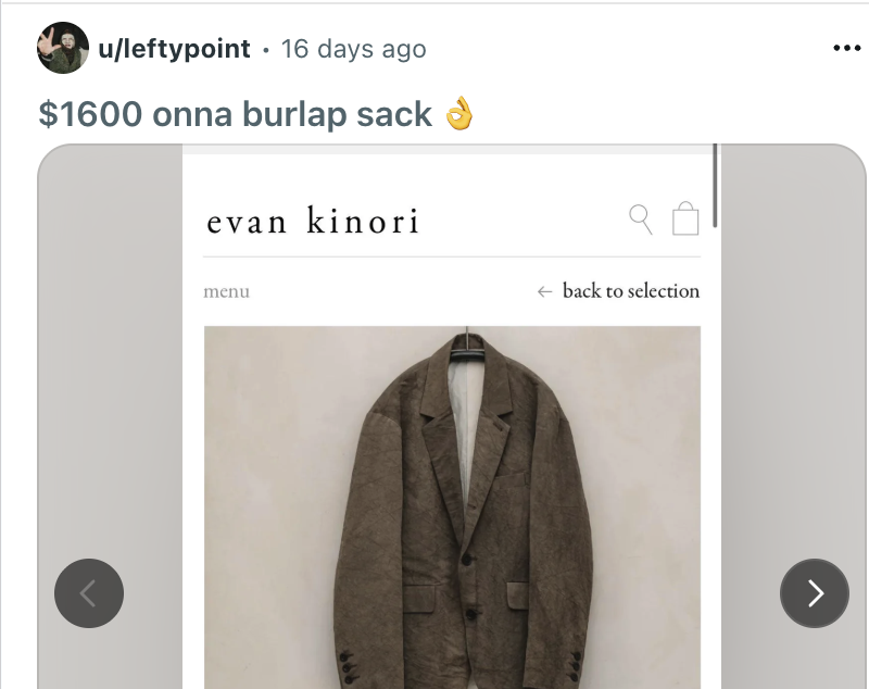 bryanlehrer's tweet photo. DRAMA IN MENSWEAR: the ThrowingFits bros are revolting against blackbird spyplane and evan kinori:

"Why are people paying a $1000 to look like my suburban coworkers that can’t dress?"

"You’ve heard of quiet luxury, this is quiet mediocrity" https://t.co/lGodKhpQhp