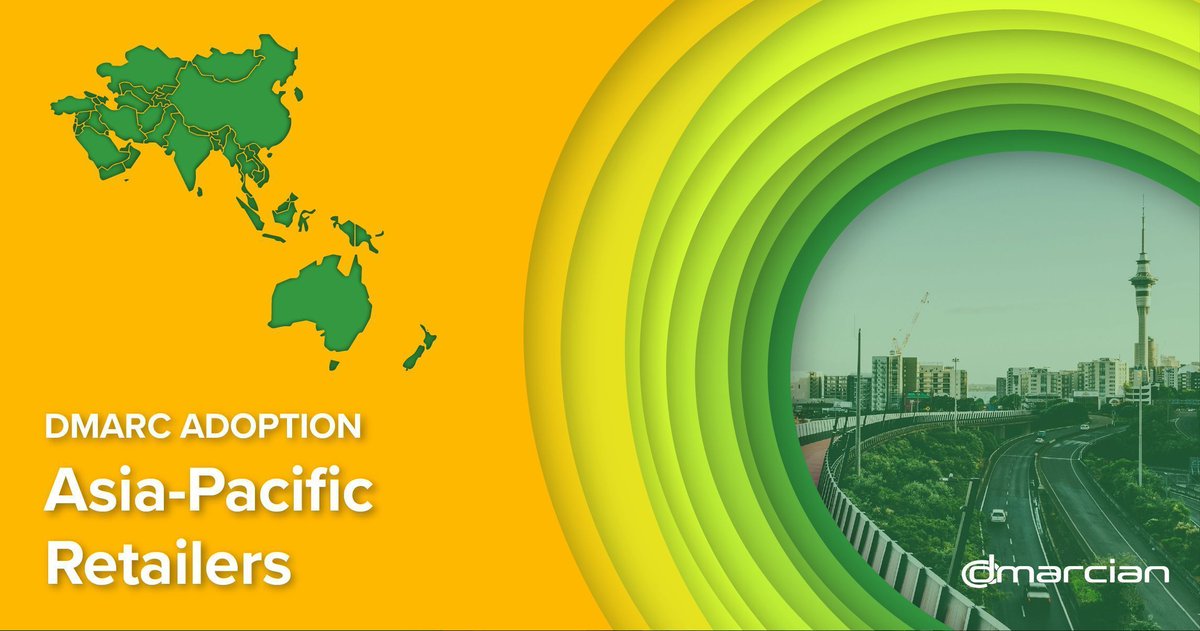 dmarcian's tweet photo. Explore #DMARC adoption trends among APAC's Top 500 Retailers, highlighting enforcement progress and gaps. We shed light on vulnerabilities, regional challenges, and steps to enhance email security: https://t.co/ooEzsVIb6u #APAC #EmailAuthentication #Cybersecurity #Retail https://t.co/0rNMDRPruo