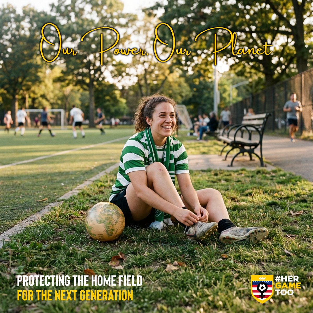 HerGameTooUSA's tweet photo. Our Power. Our Planet. The environment is the ultimate "home field" for every athlete. This #EarthDay, we're advocating for a planet that’s healthy &amp; sustainable for the next generation. How are you protecting the pitch? Reusable bottles, Carpooling, Eco-gear
#HerGameTooUSA https://t.co/BOO23ZL4k6