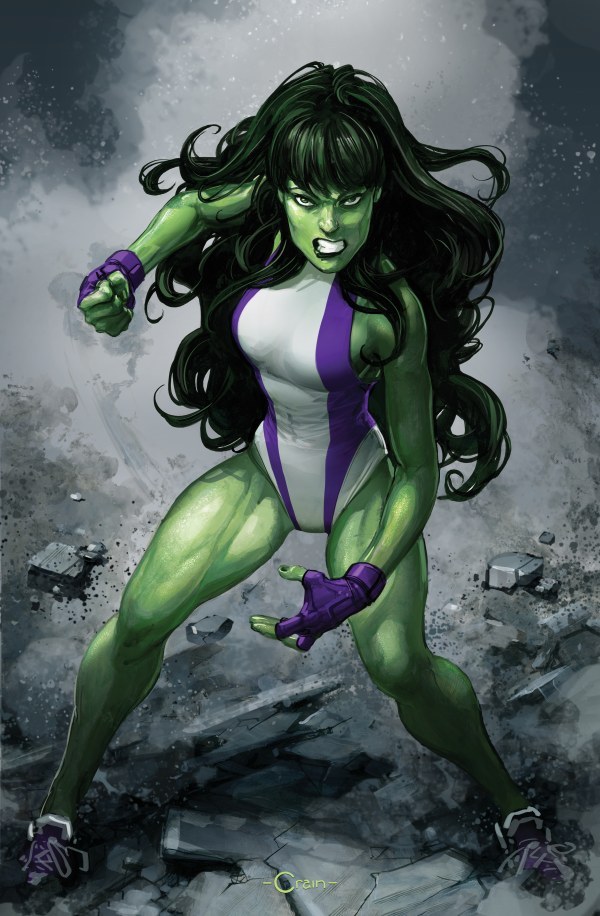 ComicCrusaders's tweet image. She-Hulk by Clayton Crain #comics #comicart #comicbookart #art