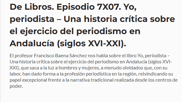 Historia Crítica del Periodismo Andaluz (HICPAN) tweet media
