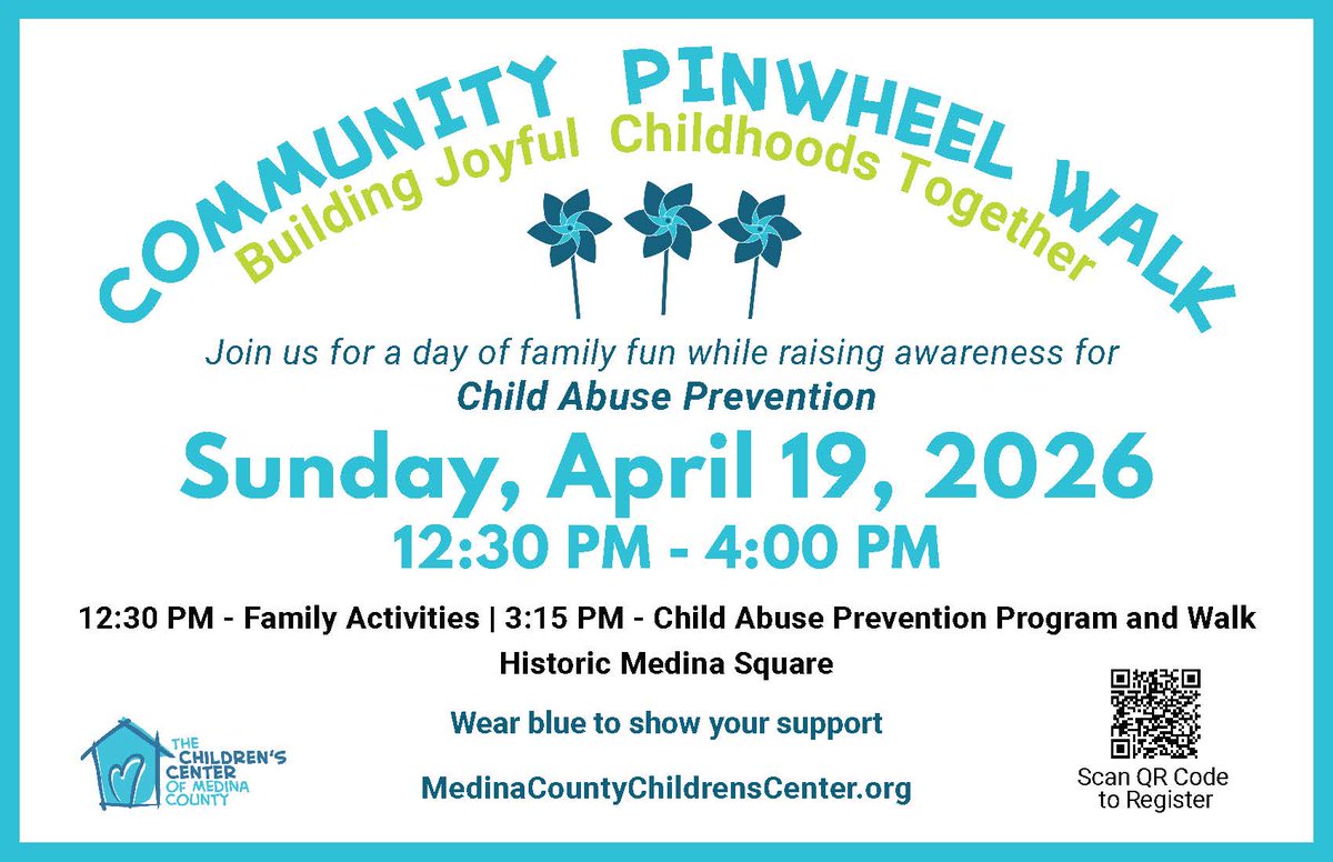 LevelUpOHTP's tweet photo. Level Up proudly joined the Community Pinwheel Walk at Historic Medina Square! Thanks to all who wore blue and helped raise awareness for child abuse prevention. #Community #ChildSafety https://t.co/r2oB3B9RXy