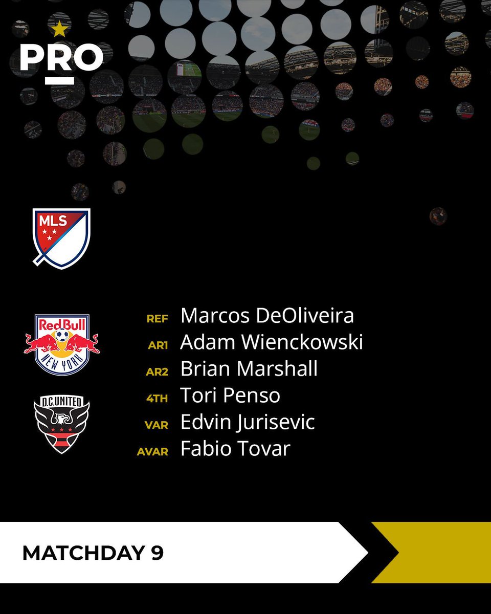 PROreferees's tweet image. ⚽ // @NewYorkRedBulls vs @dcunited (7:30PM ET)

#PRO | #MLS | #RBNY | #VamosUnited