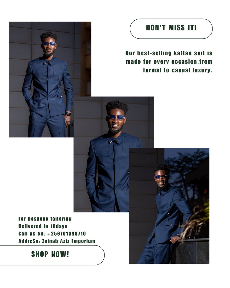 Senkuluof's tweet photo. Senkulu Kaftan is designed to give you both comfort and class.

It’s a versatile piece you can wear effortlessly, whether in casual settings or corporate spaces.
Senkulu Kaftan is a must-have.

Available at Zainab Aziz Emporium
Call us:  +256 701 398 710
Delivery within 10 days https://t.co/4vlX7DugJG