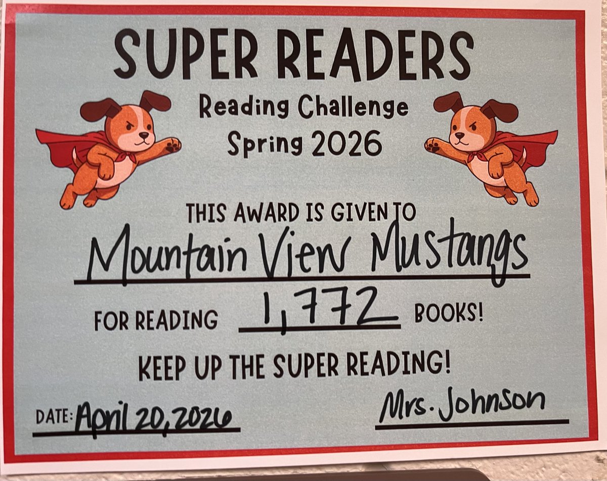 jpiccone17's tweet photo. Celebrating opportunities to READ is always a highlight with our school community!  Congratulations to our MUSTANGS who participated in the SPRING reading challenge. @BuchlerStVrain https://t.co/Uw8ULzGKXM