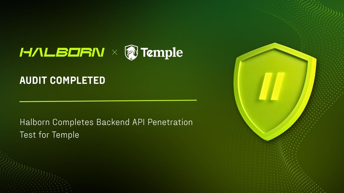 We're proud to announce that we have successfully completed our backend API pentest for <a href="/temple_ny/">Temple</a>! 🔐

Temple’s latest upgrade is a complete reconceptualization of private trading infrastructure on Canton. With Lightspeed, Temple offers a wide range of usability, speed and