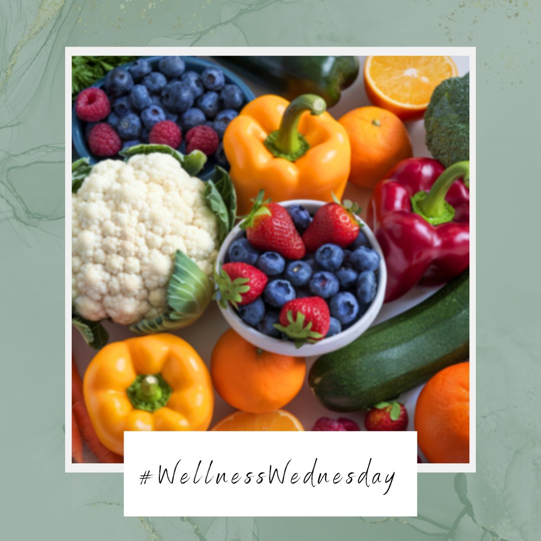 TrinitySchoolNH's tweet image. Colorful foods support diverse nutrition. 🥗
Different colored fruits and vegetables contain different phytonutrients that help support overall health. #WellnessWednesday #holistichealth #fruits #vegetables #phytonutrients
