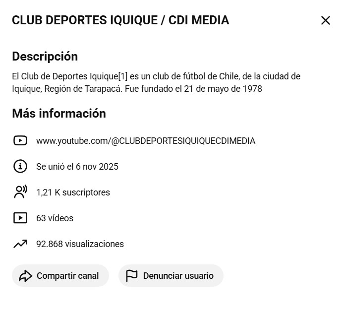 Buenos días, hinchas del Club de Deportes Iquique[1]
