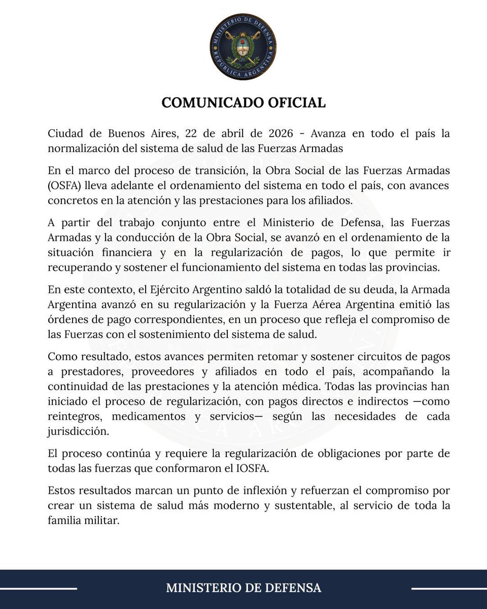 Ministerio de Defensa tweet media