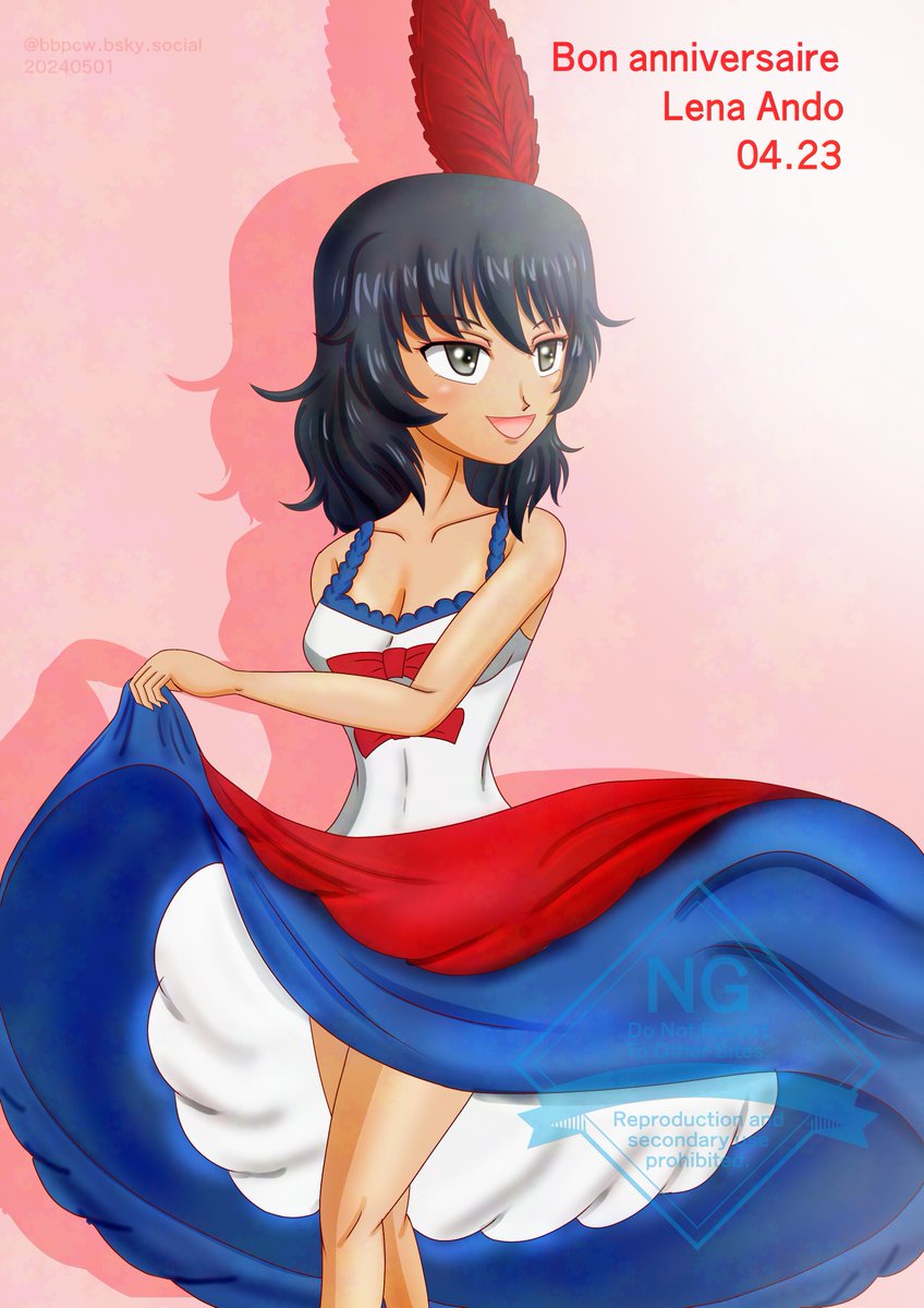 安藤(ガルパン) 「またも過去絵のBCフレンチカンカンシリーズでお祝いです #安藤生誕祭2026」|ビバ㌠ ユニバースのイラスト