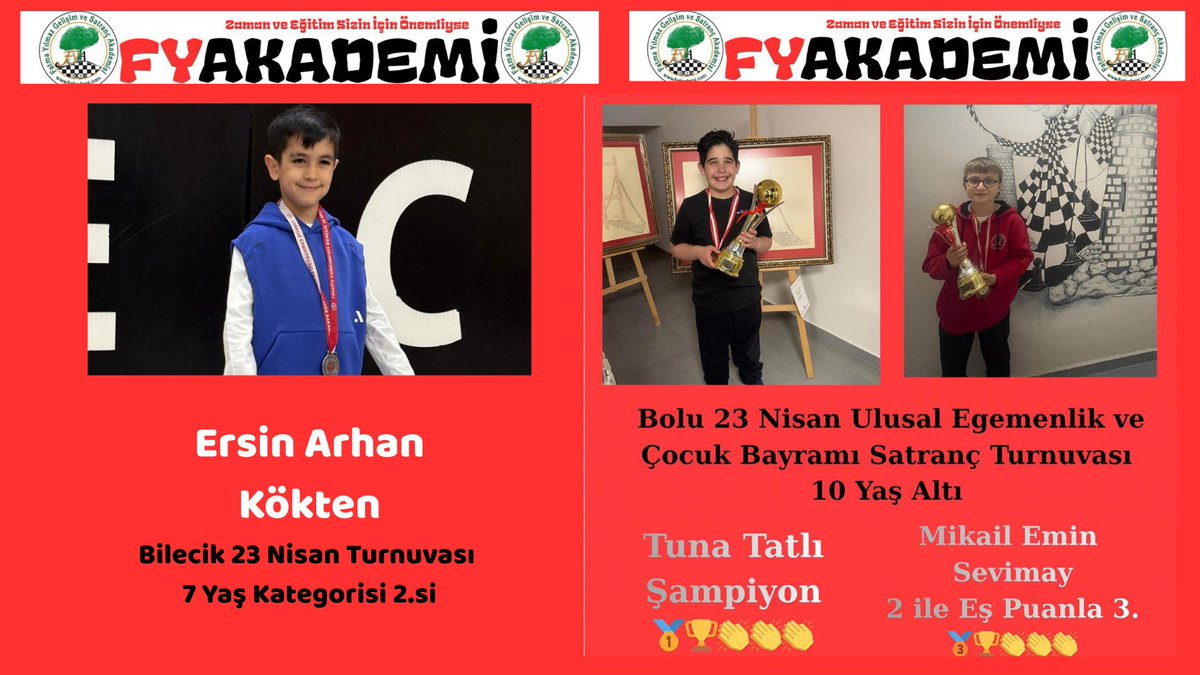 FyakademiC's tweet photo. Kategorilerinde kupa ve madalya alan öğrencilerimiz;
Arden Türk
Zümranur Karahalilöz
Tuna Tatlı
Mikail Emin Sevimay
Ersin Arhan Kökten' kutluyor başarılarının devamını dileriz. https://t.co/TI0pdNth02