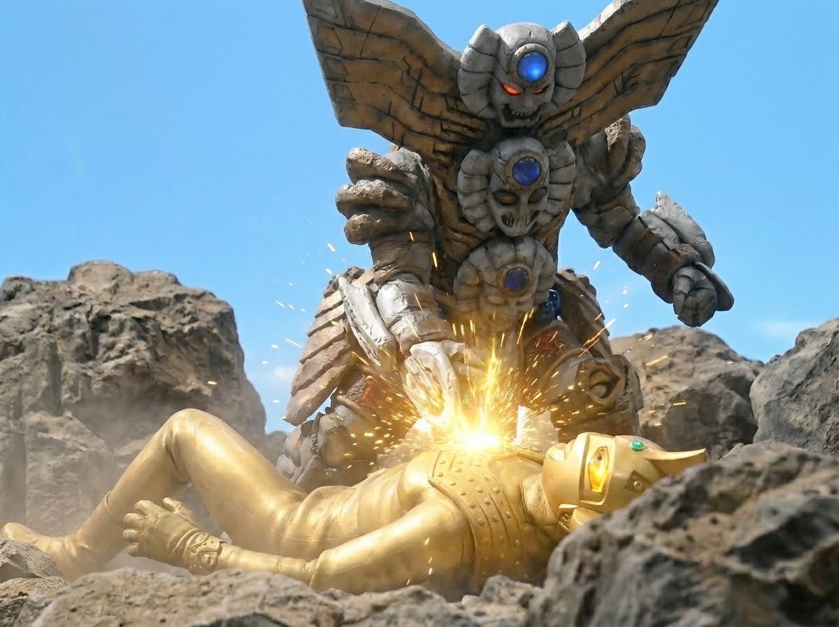 uenookachi12's tweet image. #生成AI #Flow #ウルトラマンタロウ #やられ。
ウルトラマンメビウス、父の背中。よりジャシュラインに敗北してしまったシーンより