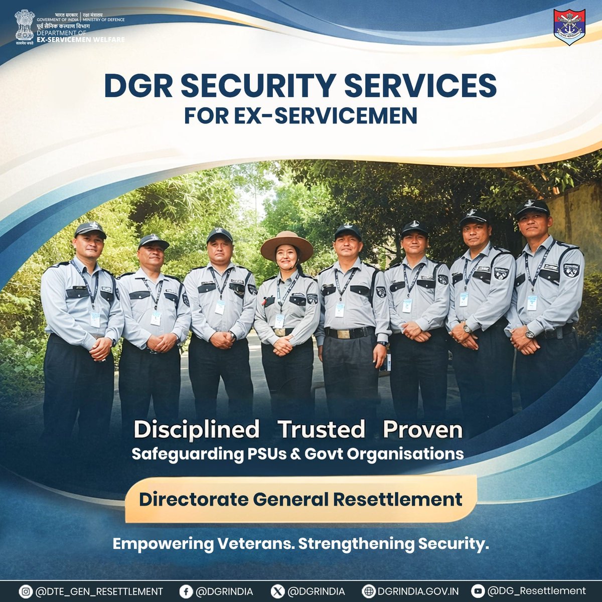dgrIndia's tweet image. #DGR Empowering Veterans, strengthening security &amp;amp; safety of Govt assets.
17 Empanelment Certificates for #DGR Security Services Scheme awarded to Armed Forces Veteran Officers by Cmde Vikrant Kishore, Principal Director, DGR.
@SpokespersonMoD
 @adgpi
@IndiannavyMedia
 @IAF_MCC