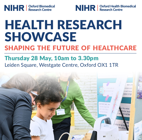 OxfordMedSci's tweet photo. EVENT: Health research showcase

Organised by NIHR BRC: Oxford and @OxHealthBRC, this is an opportunity to enjoy hands-on activities while learning about the latest ground-breaking research taking place in Oxford.

Thur 28 May

https://t.co/L7TJU4HT8w https://t.co/4I5frUCt1t