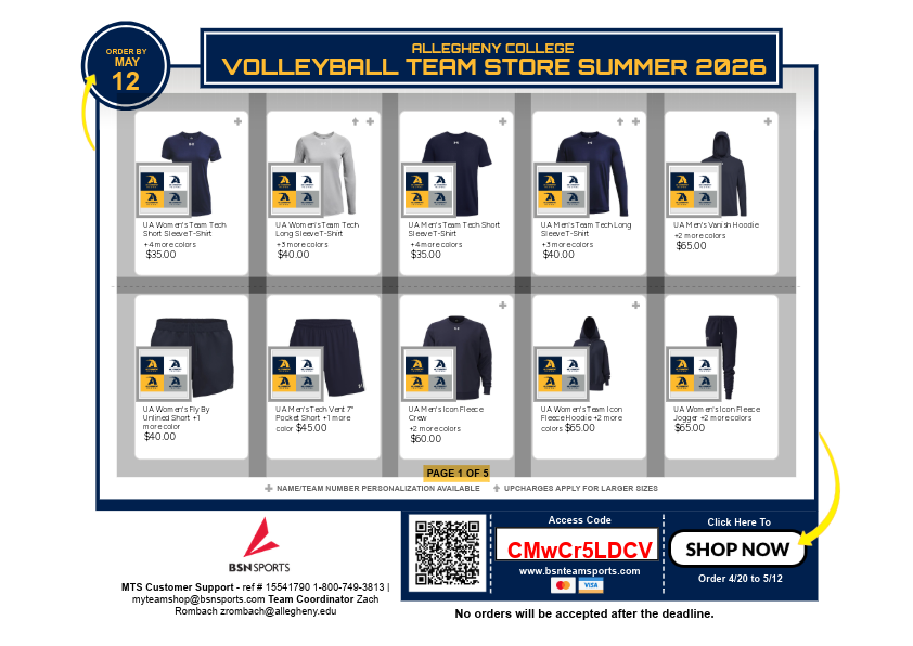 AlleghenyVball's tweet photo. Our team store is now open through May 12th, click the link below or scan the QR code to order from our team store!

Link: 
https://t.co/zGFFCkE84A 

#bringyourAgame https://t.co/mf1WxrSPiv