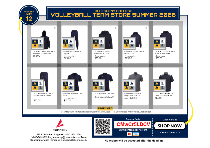 AlleghenyVball's tweet photo. Our team store is now open through May 12th, click the link below or scan the QR code to order from our team store!

Link: 
https://t.co/zGFFCkE84A 

#bringyourAgame https://t.co/mf1WxrSPiv