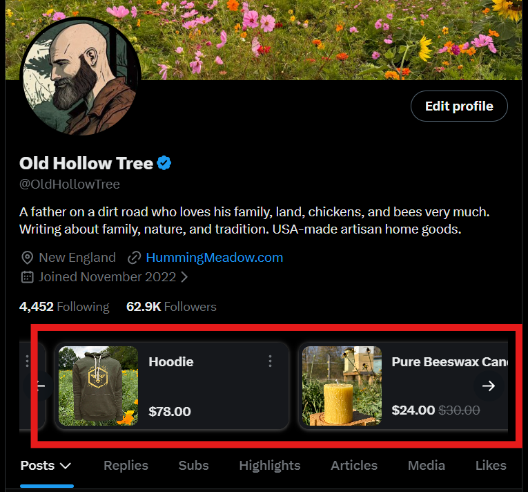 OldHollowTree's tweet photo. To anyone out there canceling their SPLC donations today: why not use the money saved to buy a nice handmade beeswax candle or USA-made cozy cotton hoody?

The revenue funds our honey bees. 
Everyone likes bees.
Humming Meadow dot com https://t.co/Qq6e4qlmKG