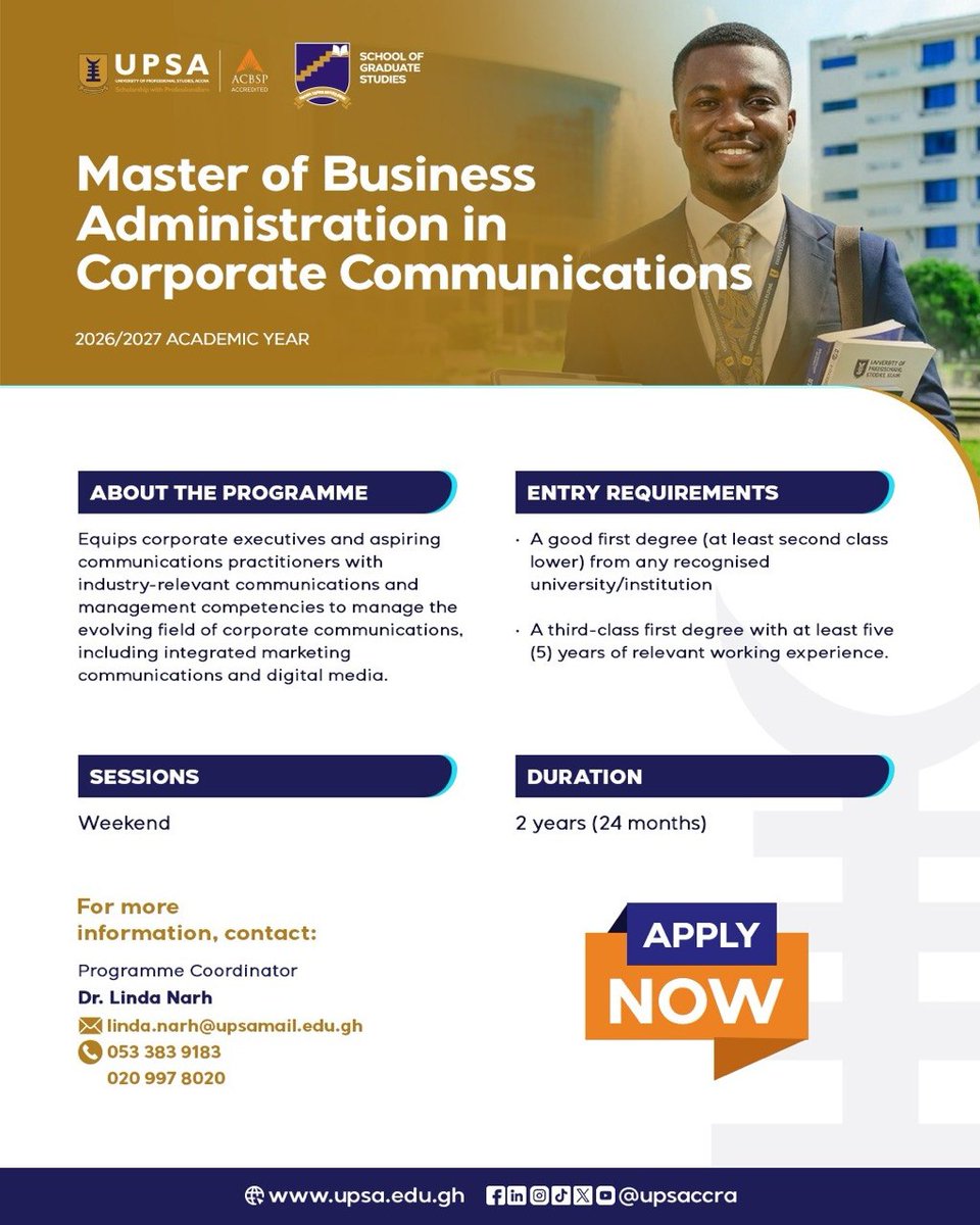 University of Professional Studies, Accra (UPSA) tweet media