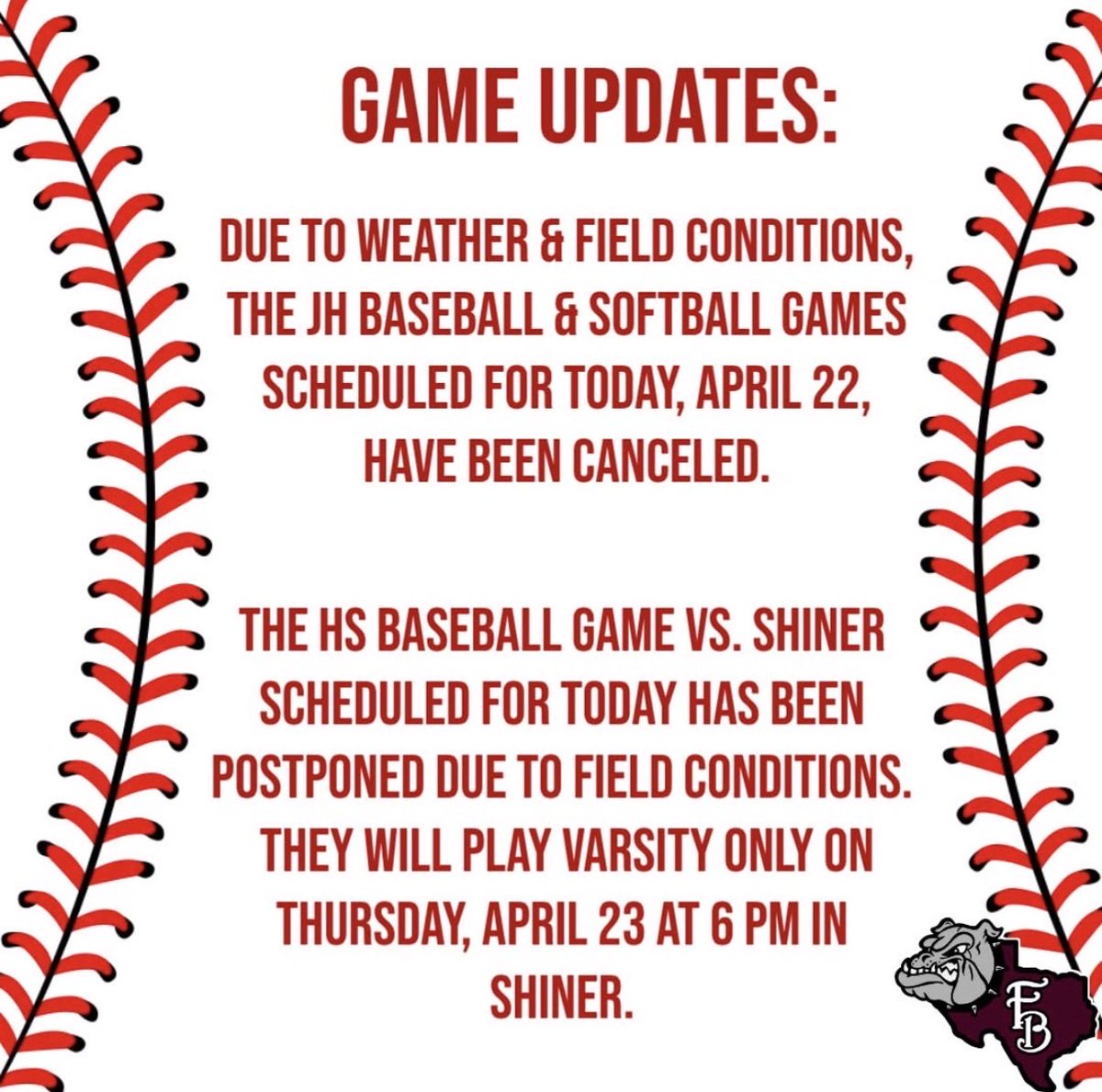 flatoniadogs's tweet photo. JH ⚾️&amp;🥎 &amp; HS ⚾️ UPDATES: https://t.co/uAKwyXWfCH