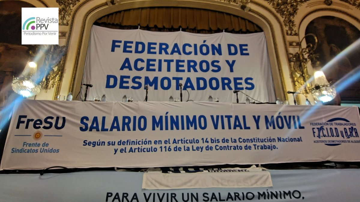 Además, se busca establecer que el Salario Mínimo Vital y Móvil en $2.800.000 para cumplir con la Constitución Nacional en su artículo 14 bis y el artículo 116 de la Ley de Contrato de Trabajo.

#aceiteros
#15PlenarioAceiteroDesmotador