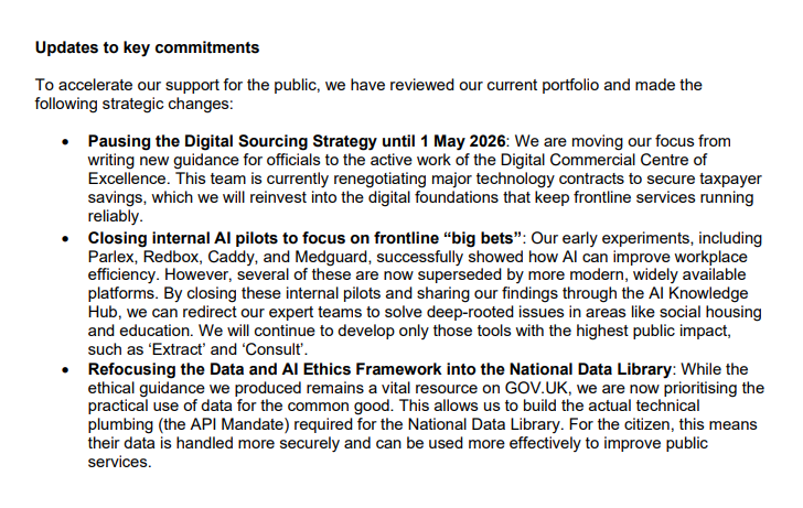 owenboswarva's tweet photo. The UK Government is "refocusing the Data and AI Ethics Framework into the National Data Library" https://t.co/PPghiIOdjf recent DSIT update to @CommonsSITC, on digital government

Devs are going to … plump some ethics into the NDL project?

#govtech #techpolicy #dataethics https://t.co/cCAB4ukzps