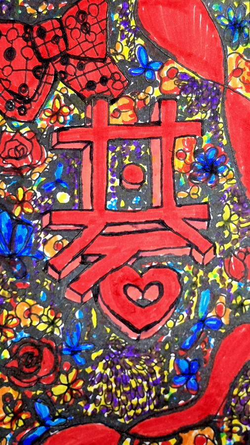 BENIOigo's tweet photo. 手書き囲碁イラスト、毎日1枚投稿シリーズ
第4枚目：ロゴと花
ロゴの周りにかわいくお花いっぱい敷き詰めました🥰黒色背景で引き締めてちょっと背伸びした大人っぽさも残しました。「可愛い」に「かっこいい」のアクセントを入れています。
BENIOのロゴマークは漢字の「碁」をもとにデザインしました。たくさんの人に可愛い囲碁デザインを届けて、女性の囲碁ファンを増やすことが夢！
特に女子高校生・女子大学生への囲碁普及が目標✨
#囲碁 #手書きイラスト #一日一絵