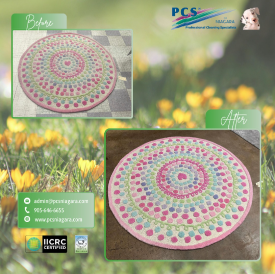 PcsNiagara's tweet image. Before and after of a rug cleaned in our shop!

#beforeandafter #arearugcleaning #rugcleaning #arearugs #rugs #pcsofniagara #niagararegion