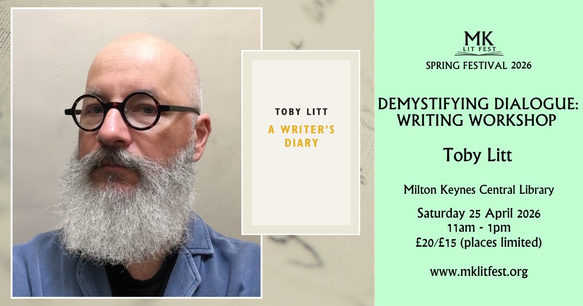 MKlitfest's tweet image. Creative Writing tutor Toby Litt offers advice, ideas, and tricks for writing better dialogue with greater ease and confidence.

mklitfest.org/in-person-even…

#writingworkshop #writingdialogue