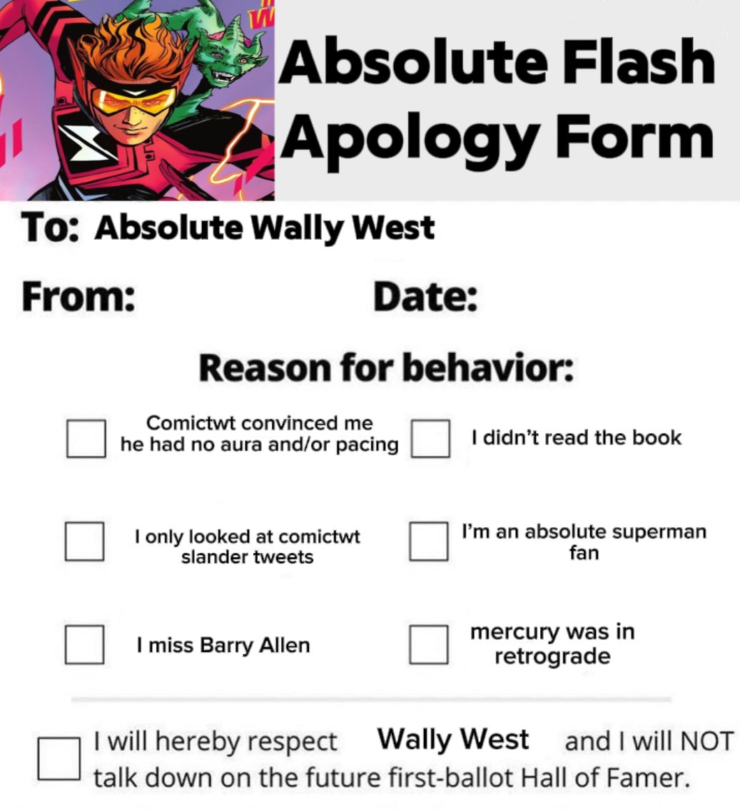FlashMentality's tweet photo. @ElenoreThawne non-believers have to #SignTheForm https://t.co/ECdIyK1eZJ