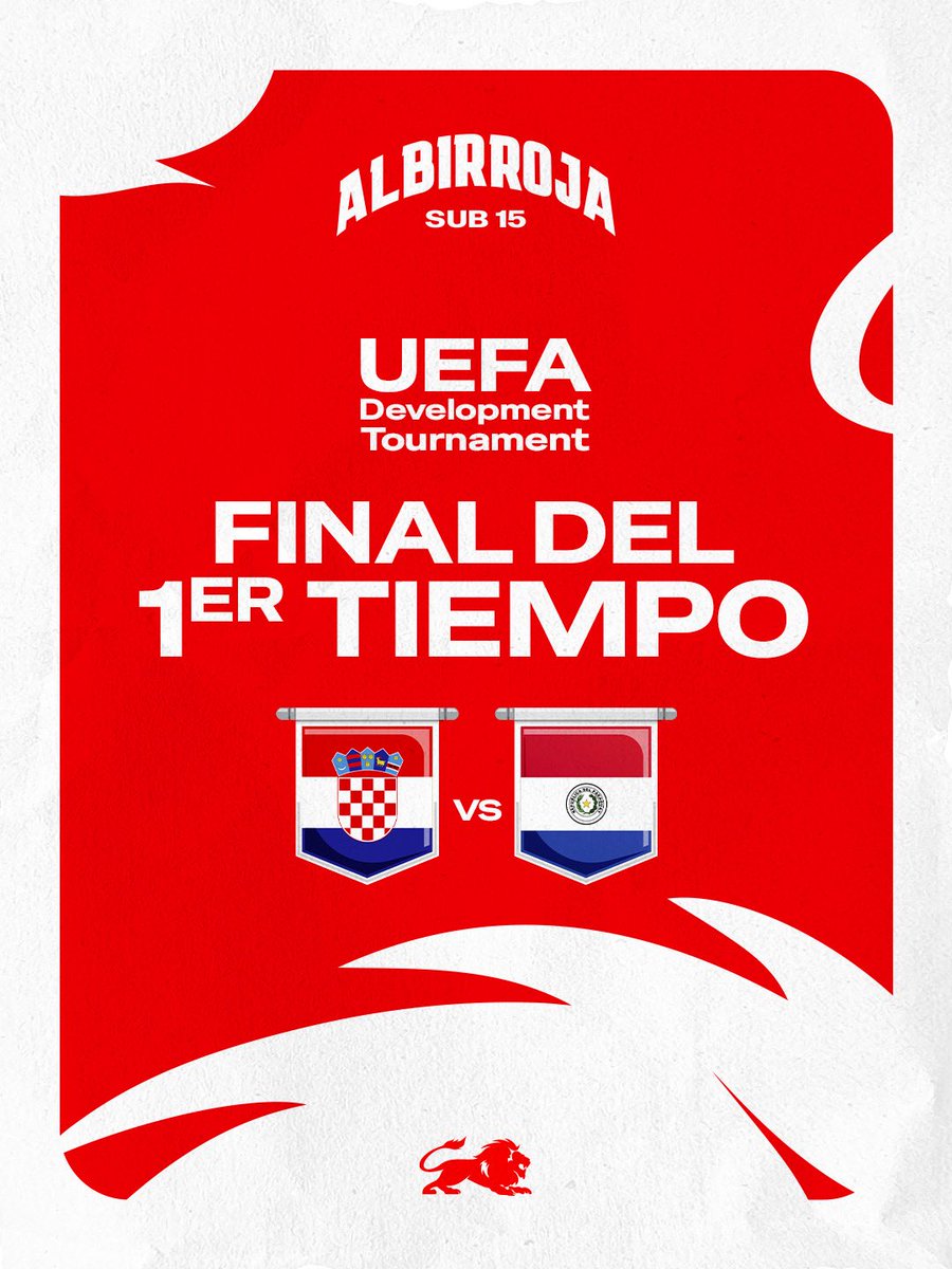 Albirroja's tweet image. 🗣️ ¡Final de la primera mitad!

🇭🇷 #Croacia 4
🇵🇾 #Paraguay 1

🏆 UEFA Development Tournament 

#VamosParaguay 🇵🇾