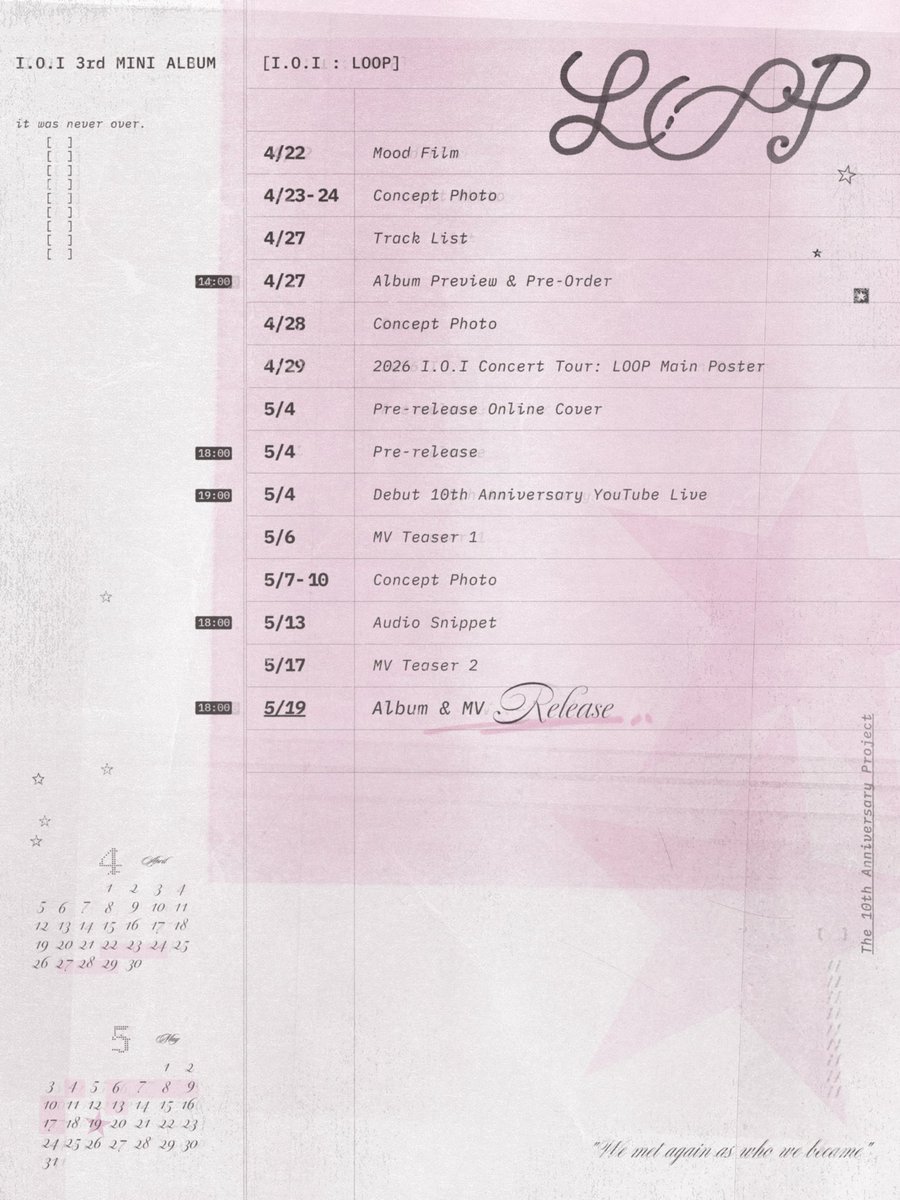 somiijxxn's tweet image. #LOOP 𝐏𝐫𝐨𝐦𝐨𝐭𝐢𝐨𝐧 𝐒𝐜𝐡𝐞𝐝𝐮𝐥𝐞𝐫

♾️ 2026. 05. 19 TUE 6PM (KST