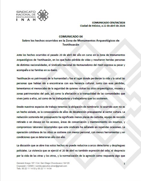 Sindicato Nacional de Restauradores del INAH tweet media