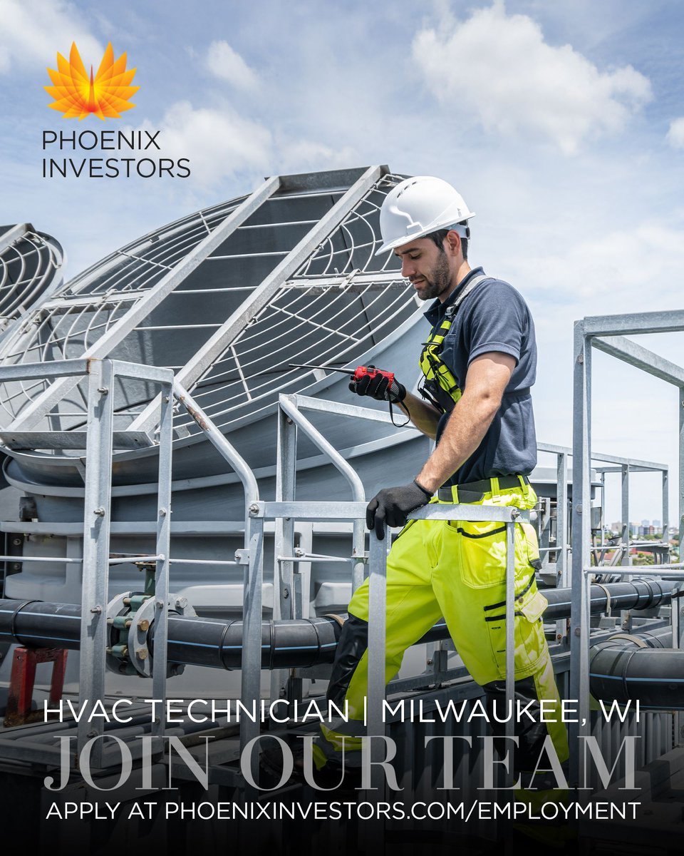 Phoenix Investors is seeking an #HVAC Technician in #Milwaukee, WI.

Visit our website to apply:
🔗 phoenixinvestors.com/employment

#PhoenixInvestors #Technician #Job #Career #Hiring #Employment #Wisconsin #WI