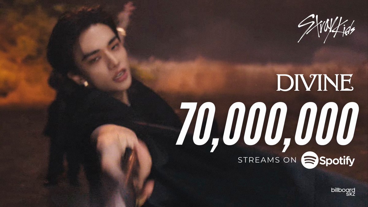 billboardskz's tweet image. "DIVINE" by @Stray_Kids has already surpassed 70,000,000 (70M) streams on Spotify (149 days).

#StrayKids #스트레이키즈 #DIVINE